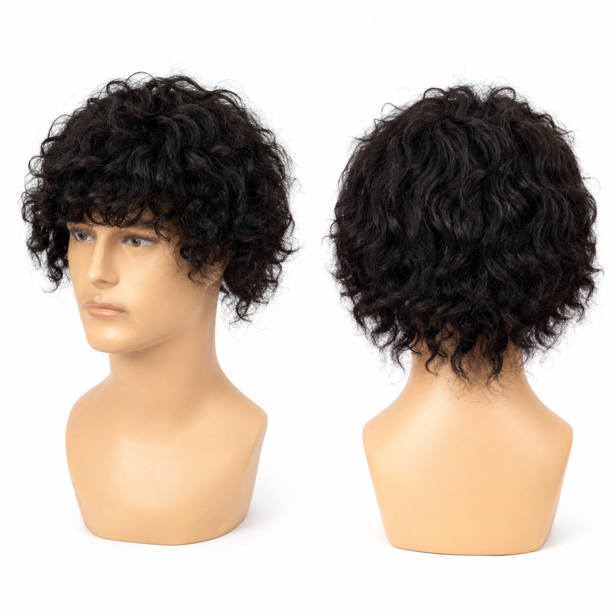 Hairzo Curly Hair Wig for Men | Natural Looking Synthetic Men's Wig with Realistic Scalp Design | Lightweight Short Curly Wig for Daily Wear & Special Occasions