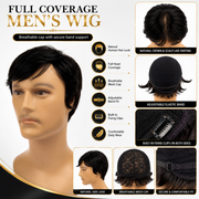Hairzo Skin Multi Combing Hair Wigs for Men | 100% Indian Remy Human Hair Skin Base Hair Replacement System with Clip & Adjustable Band