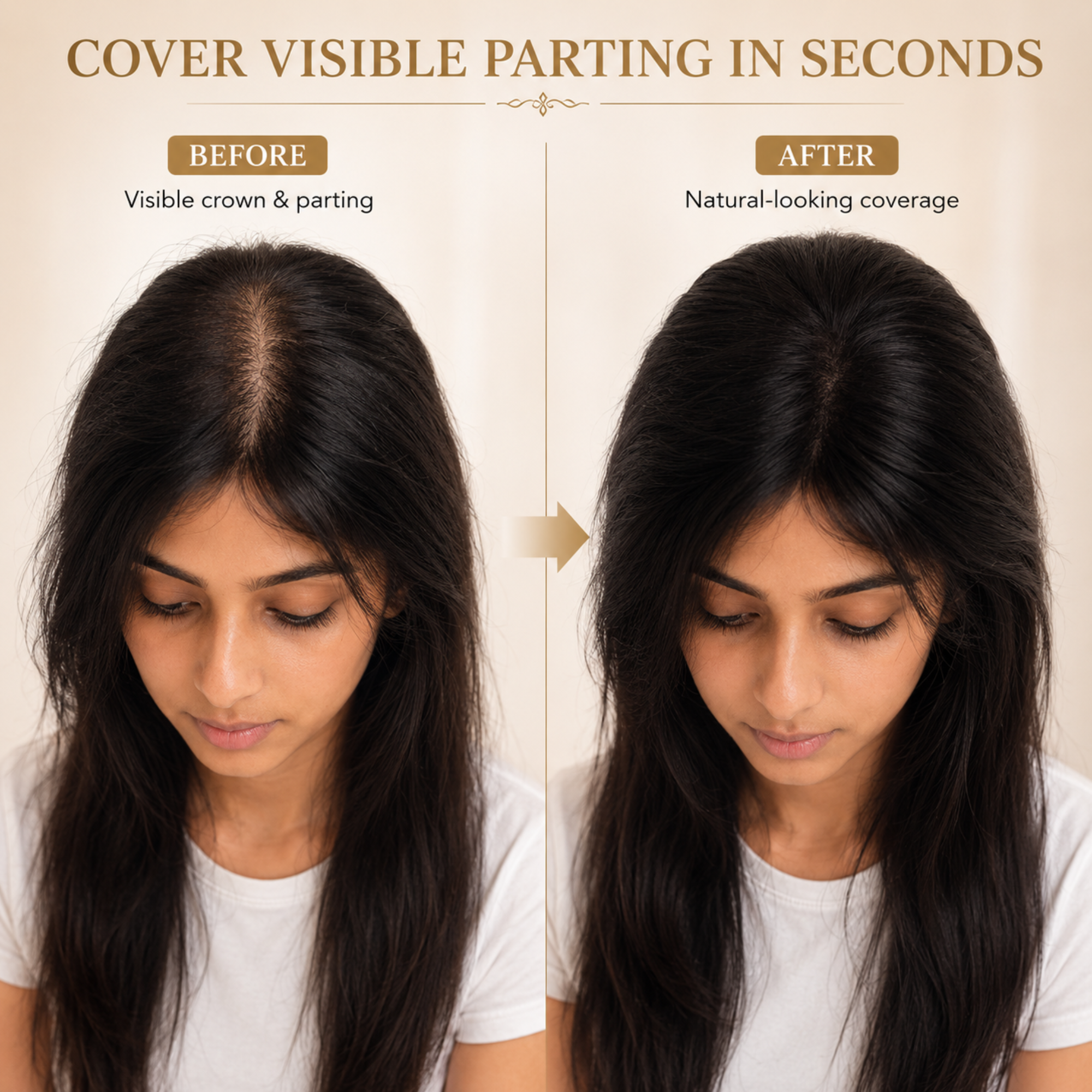 Hairzo T-Shape Clipless Silk Hair Topper | 100% Virgin Remy Human Hair Topper with Adjustable Band | Crown & Parting Coverage Hair Topper for Women