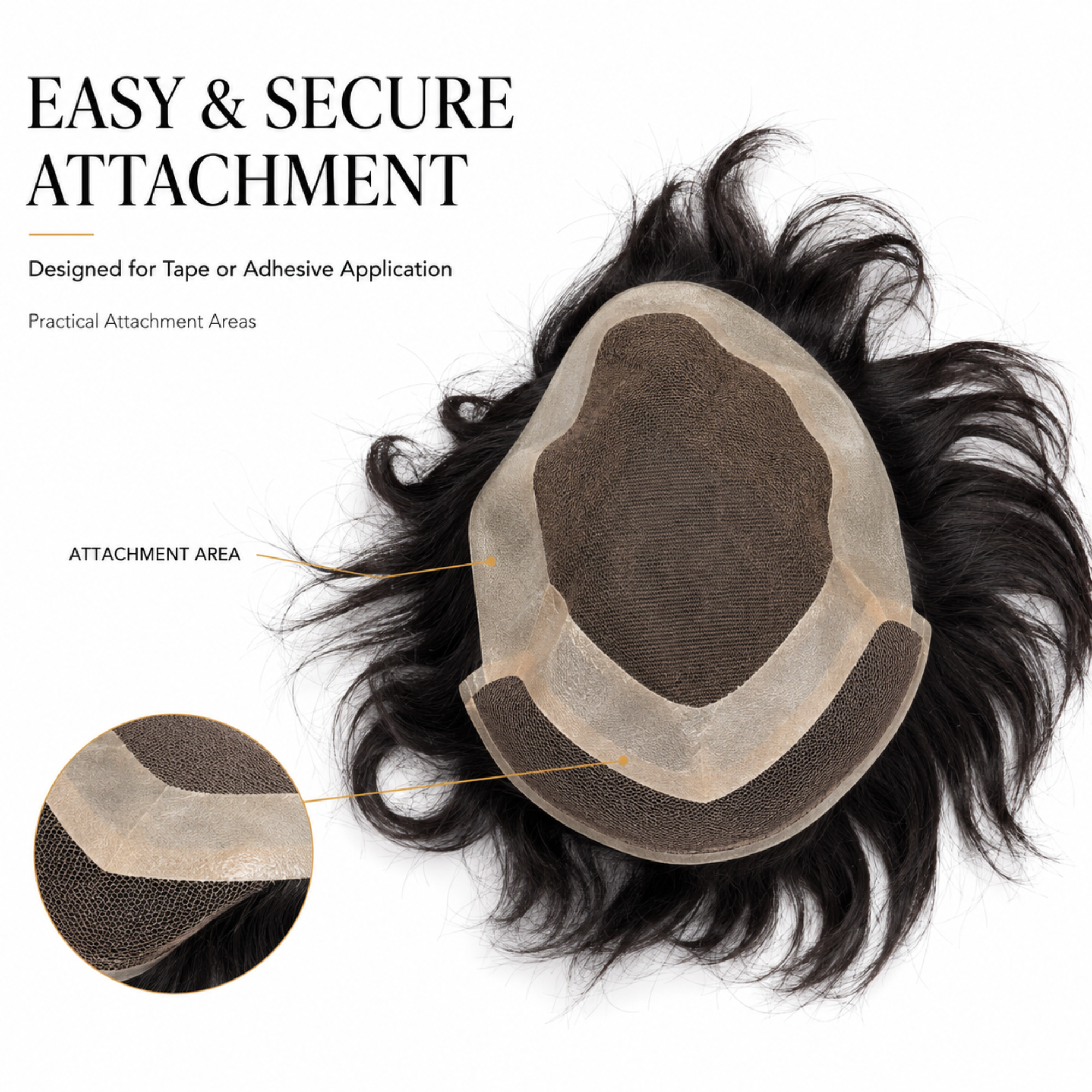 Hairzo Mono Front Lace Hair Patch for Men – 100% Real Human Hair with PU Perimeter
