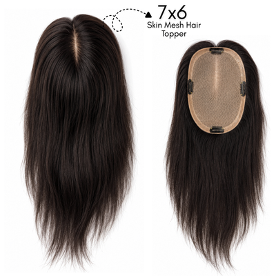 Hairzo Skin Hair Topper 7x6 for Women | 100% Human Hair Topper for Crown Coverage, Volume & Thinning Hair Solution
