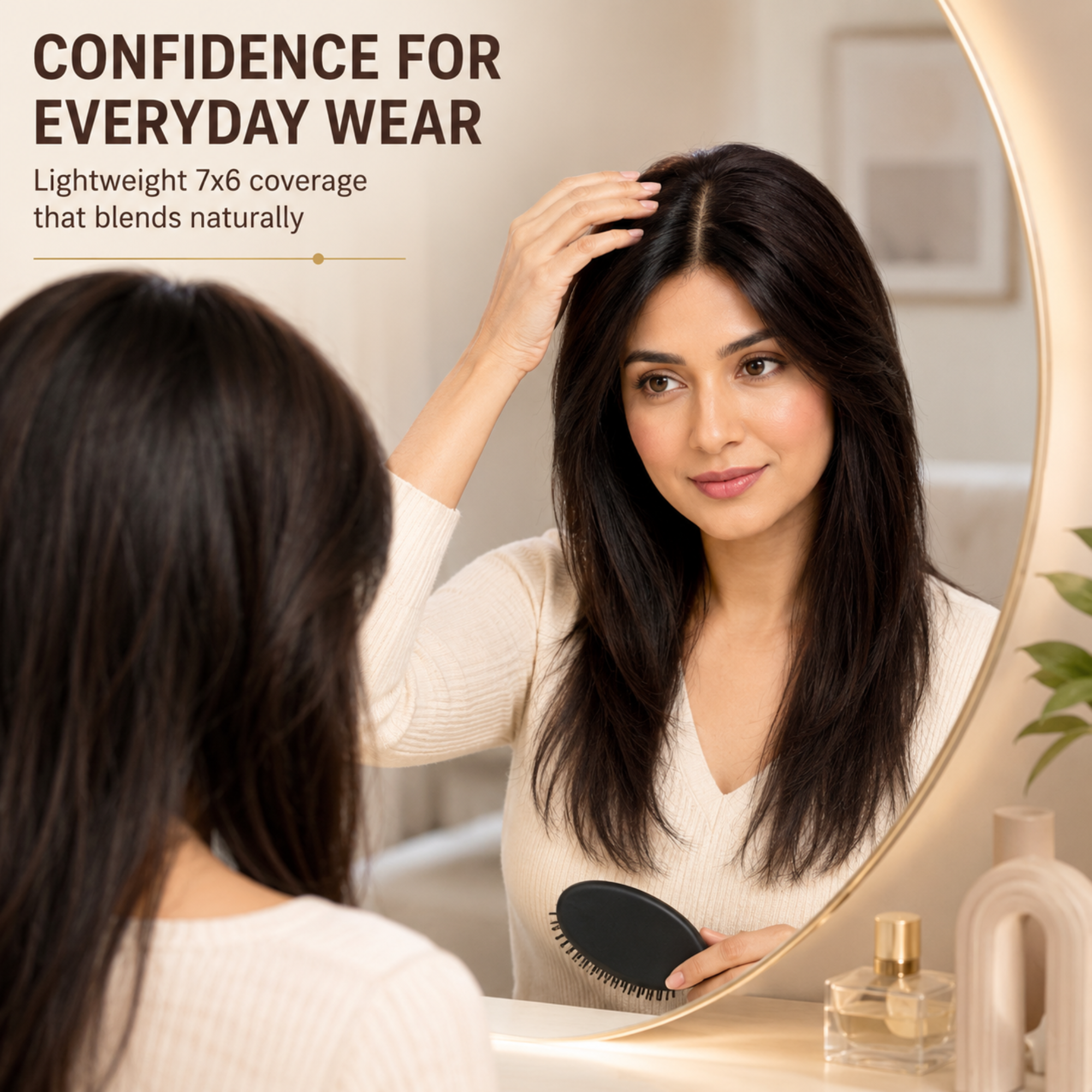 Hairzo Skin Hair Topper 7x6 for Women | 100% Human Hair Topper for Crown Coverage, Volume & Thinning Hair Solution