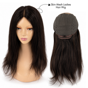Hairzo Skin Mesh Ladies Hair Wig | 100% Human Hair Wig for Women | Breathable Mesh Cap Wig with Natural Scalp Effect