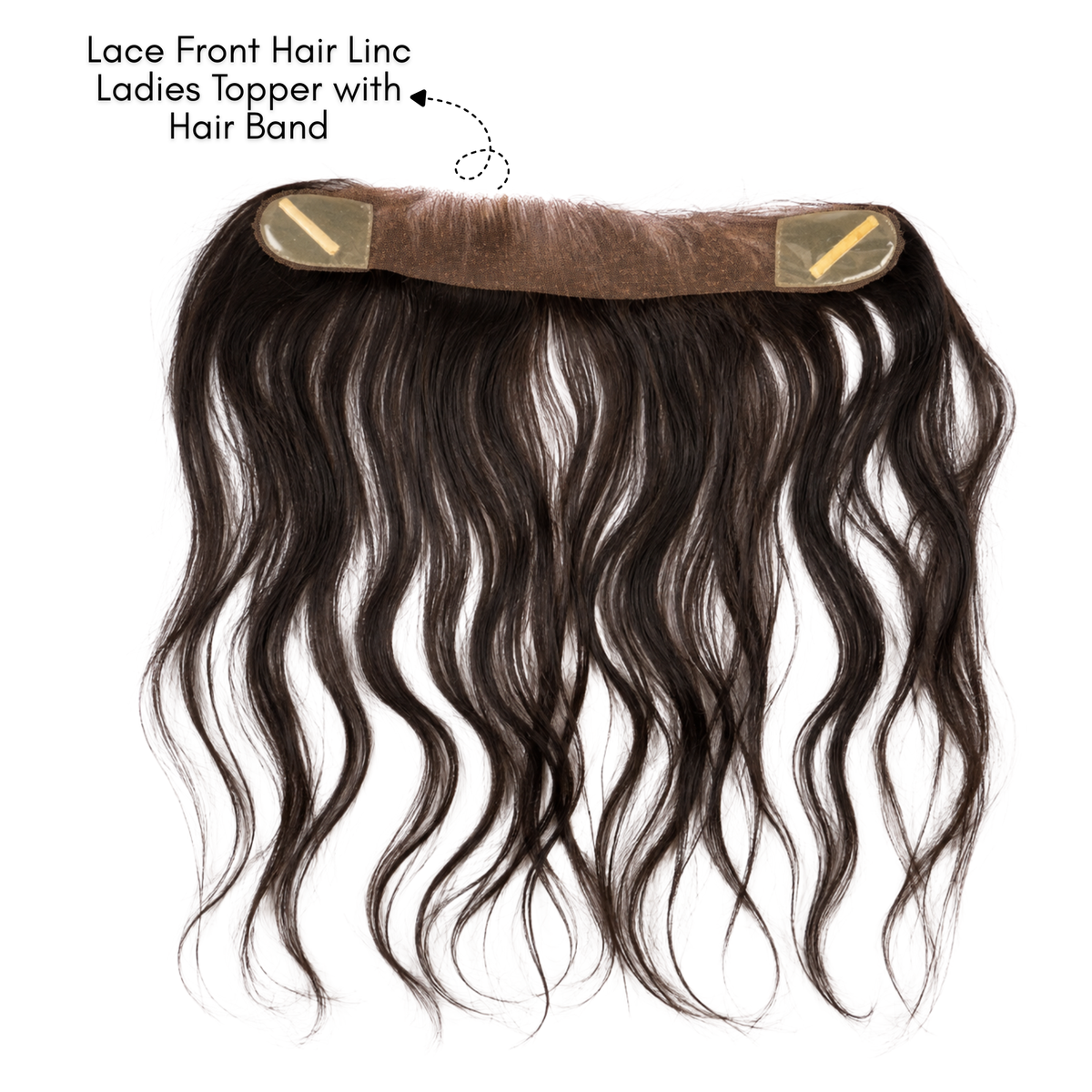 Hairzo Lace Front Hairline Ladies Topper with Hair Band – Wavy Human Hair Topper