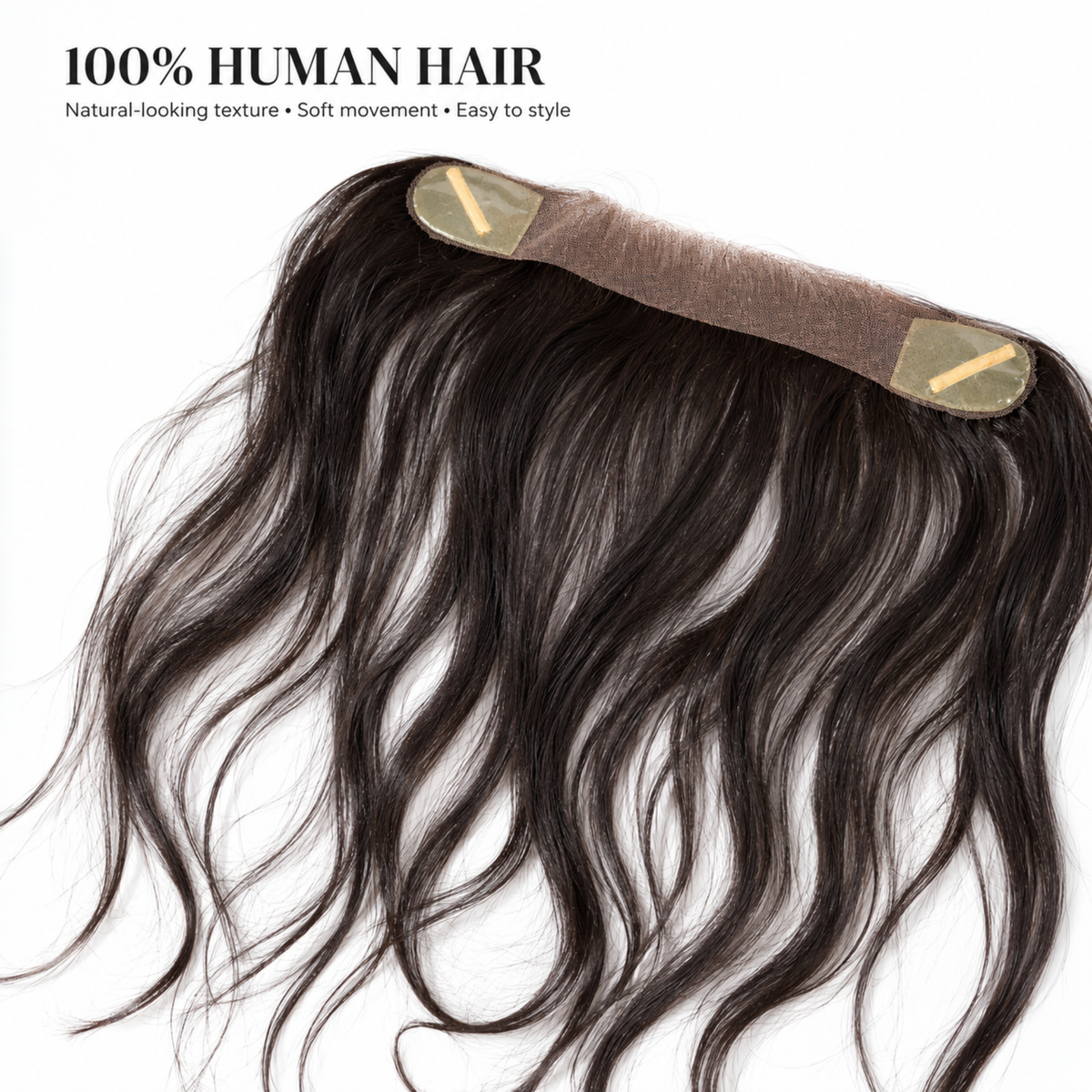 Hairzo Lace Front Hairline Ladies Topper with Hair Band – Wavy Human Hair Topper