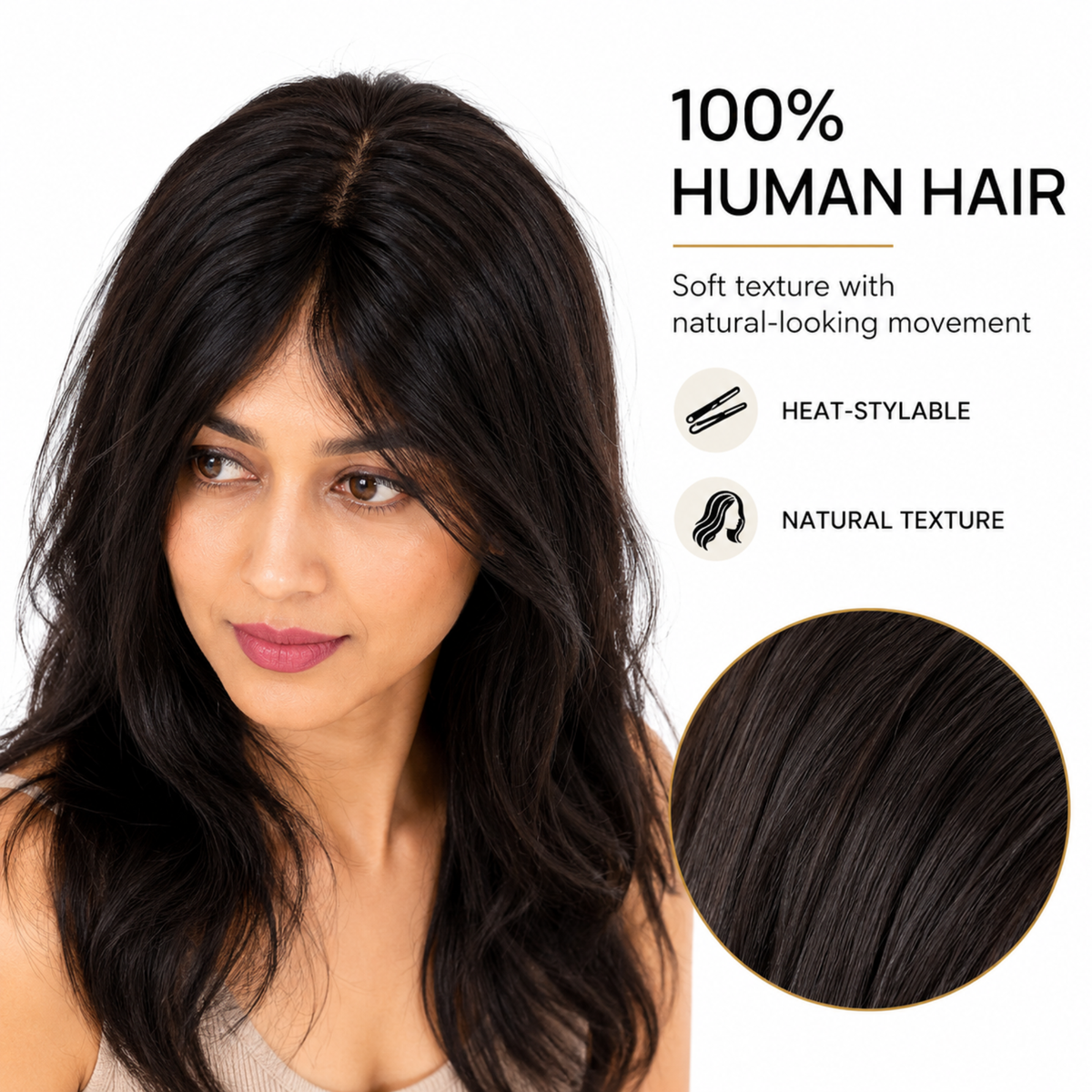 Hairzo Monofilament Hair Topper for Women – 100% Human Hair