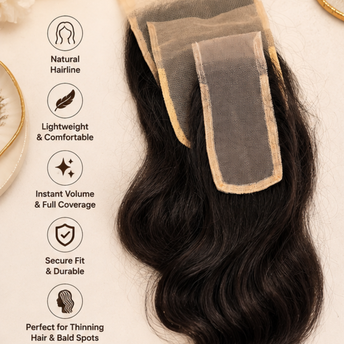 Hairzo Lace Closure for Women – 100% Human Hair