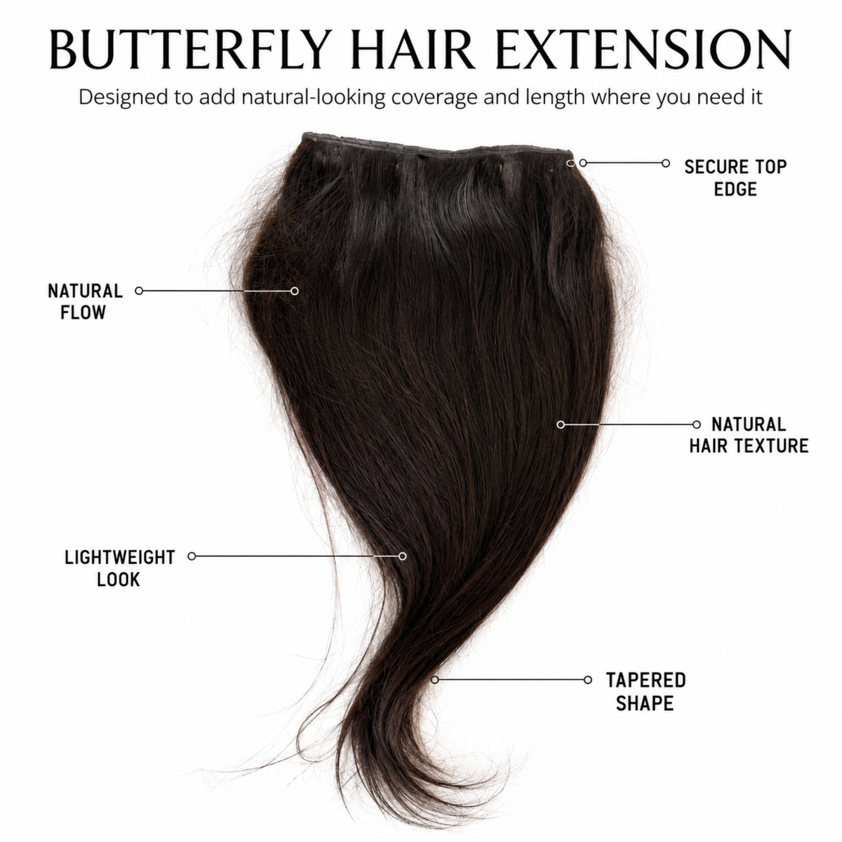 Hairzo Butterfly Hair Extension – 100% Human Hair Extension for Women