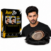 Hairzo MIRAGE Front Lace Hair Patch for Men | 100% Human Hair Toupee with Natural Invisible Hairline | Breathable Front Lace Hair Replacement System