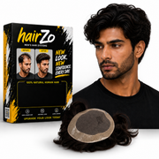 Hairzo LOS ANGELES Smart Hair Patch for Men | Real Human Hair Mono Lace Toupee with Breathable Base & Slim PU Perimeter | Natural Hair Replacement System