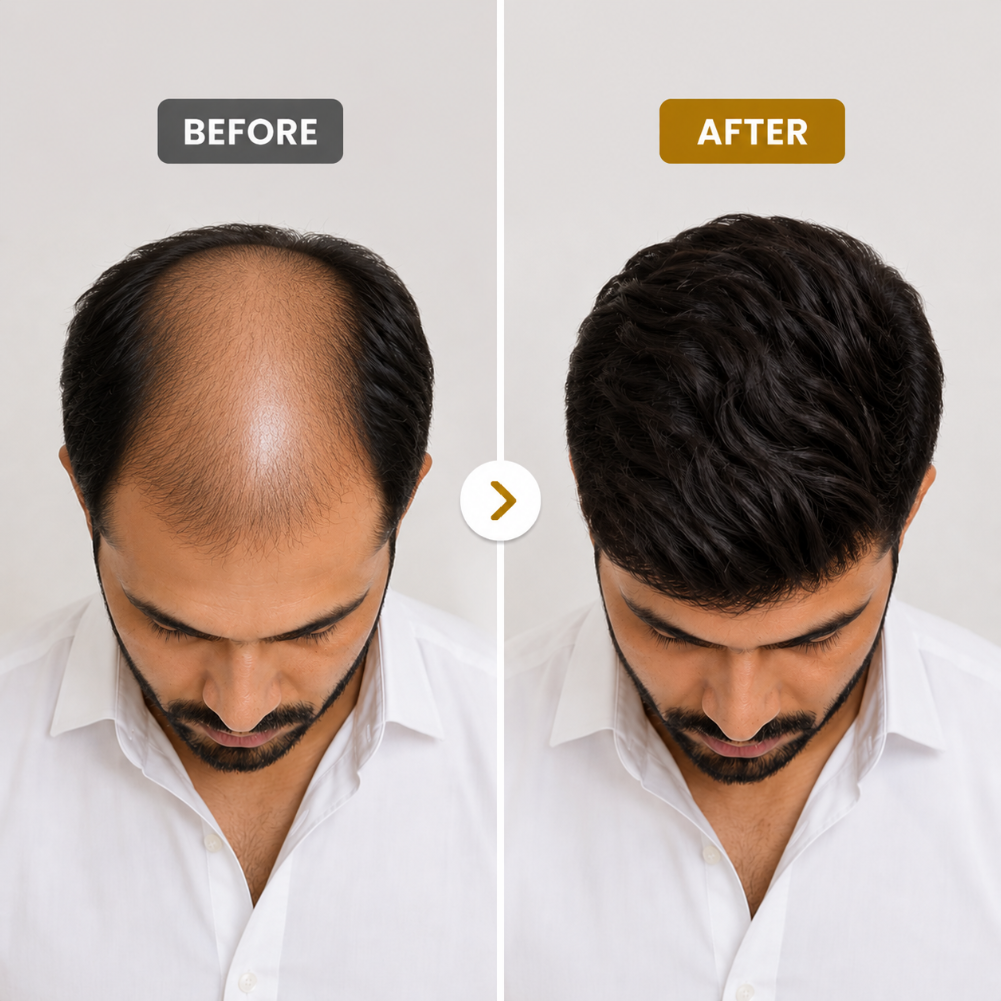 Hairzo POLYFUSE Hair Patch for Men | Ultra Thin Full Poly Skin Human Hair Toupee with 360° PU Base | Natural Hair Replacement System for Men