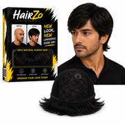 Hairzo Free Styling Men's Wig | 100% Human Hair Full Wig for Men | Natural Looking Hair Replacement Wig with Styling Freedom