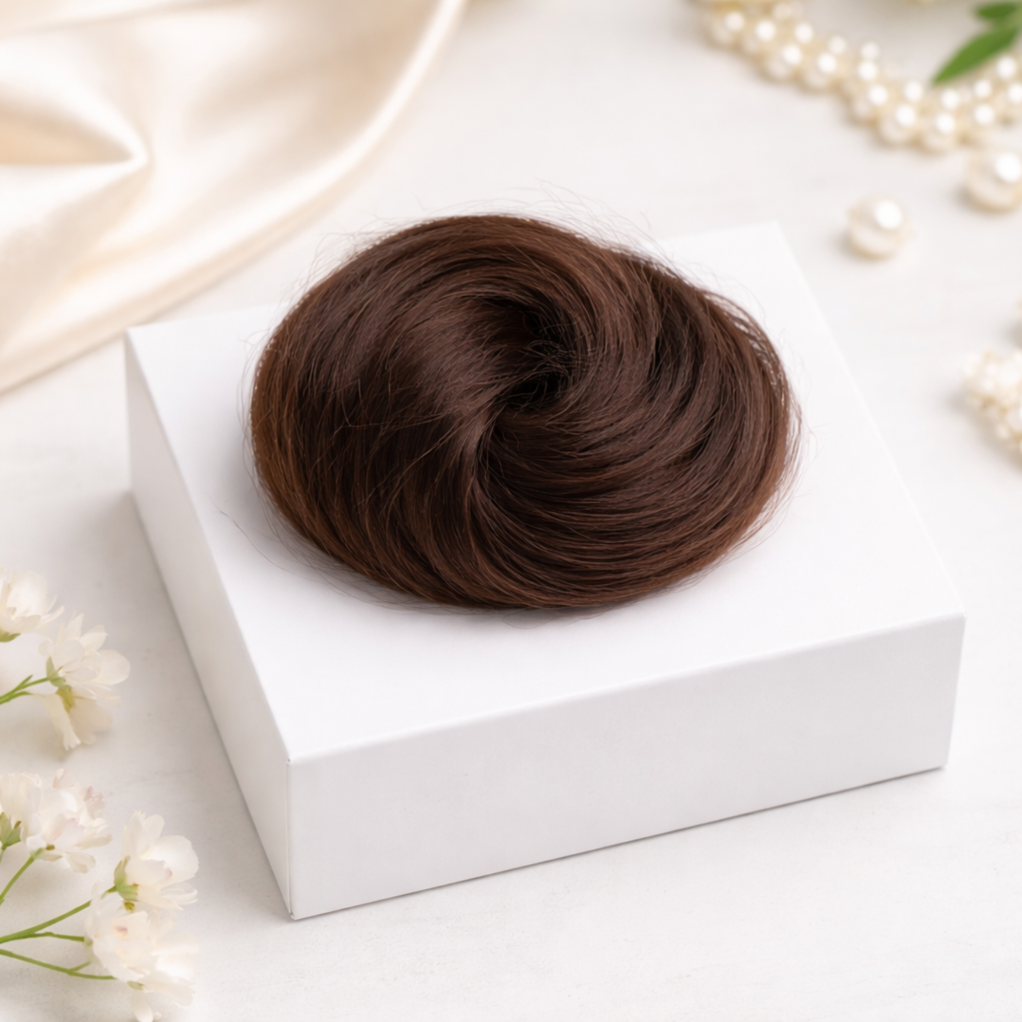 Unisex Clip-On Bun – 100% Natural Human Hair Mini Bun for Men & Women