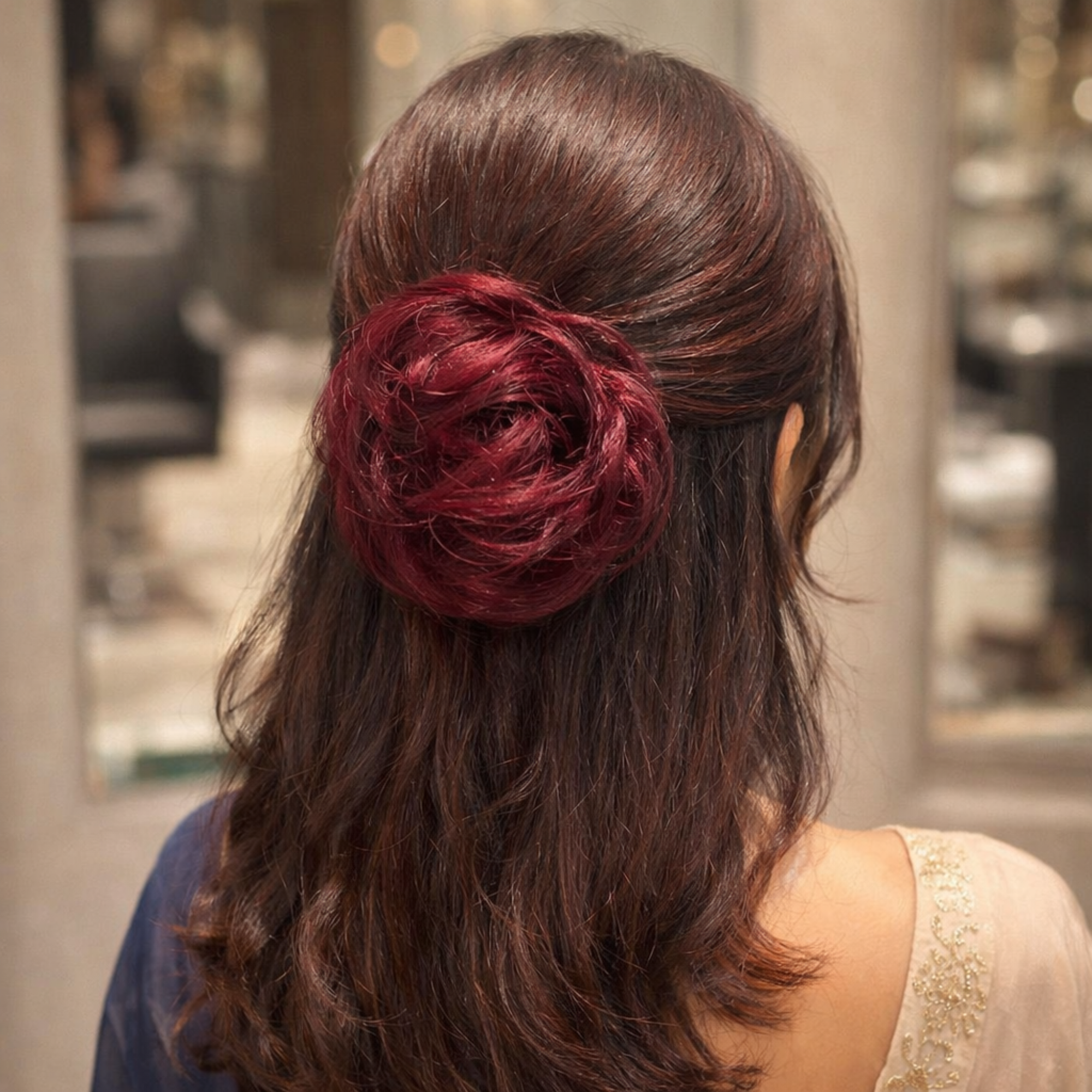 Rose Clip-On Bun – 100% Human Hair Rose Style Bun Extension