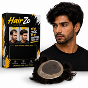 Hairzo Mirage Front Lace Hair Patch for Men | 100% Human Hair Toupee with Natural Invisible Hairline | Breathable Front Lace Hair Replacement System